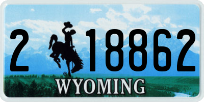 WY license plate 218862