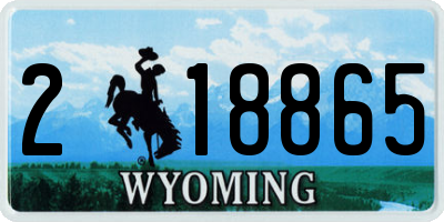 WY license plate 218865
