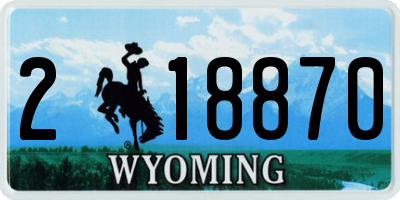 WY license plate 218870