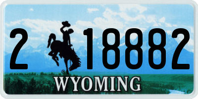 WY license plate 218882