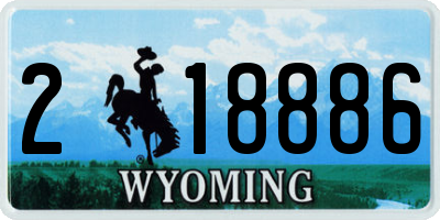 WY license plate 218886