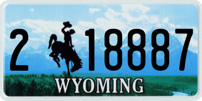 WY license plate 218887