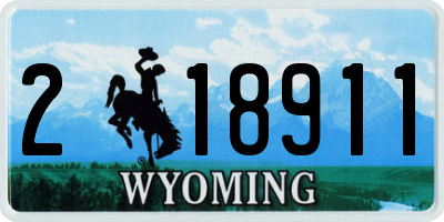 WY license plate 218911