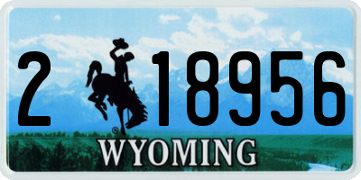 WY license plate 218956