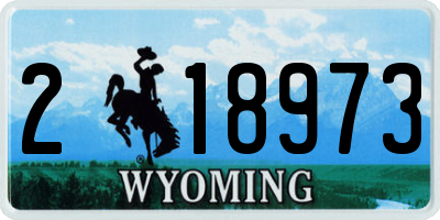WY license plate 218973