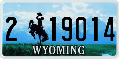 WY license plate 219014