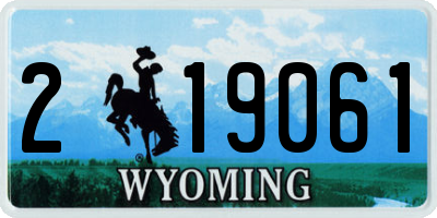 WY license plate 219061
