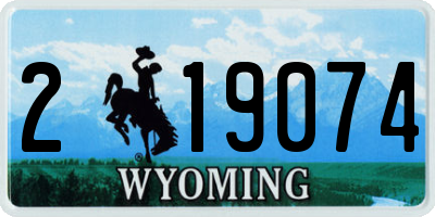 WY license plate 219074