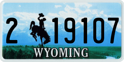 WY license plate 219107