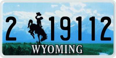 WY license plate 219112