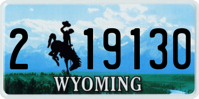 WY license plate 219130