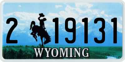 WY license plate 219131