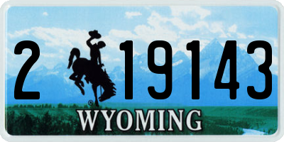 WY license plate 219143