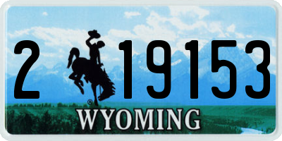 WY license plate 219153