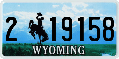 WY license plate 219158