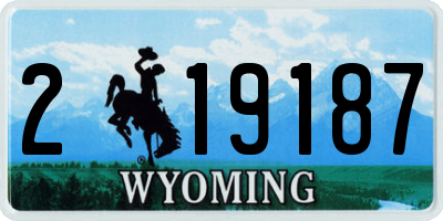 WY license plate 219187