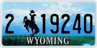 WY license plate 219240