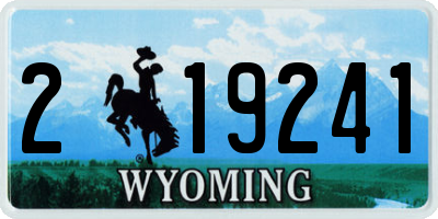 WY license plate 219241