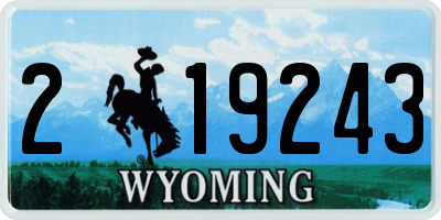 WY license plate 219243