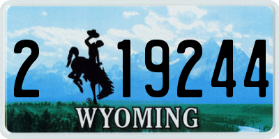 WY license plate 219244