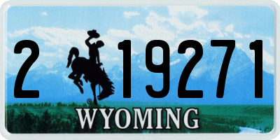 WY license plate 219271