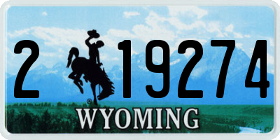 WY license plate 219274