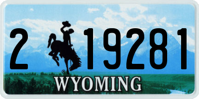 WY license plate 219281