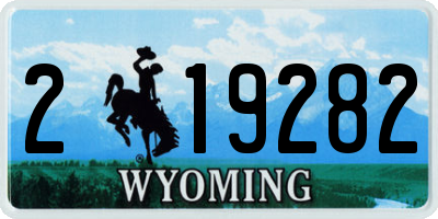 WY license plate 219282