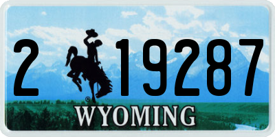WY license plate 219287