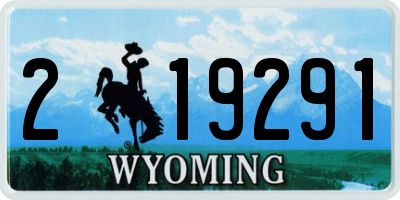 WY license plate 219291