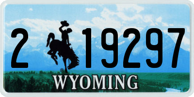 WY license plate 219297