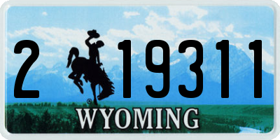 WY license plate 219311