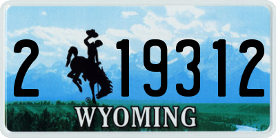 WY license plate 219312