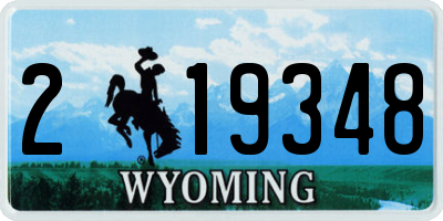 WY license plate 219348