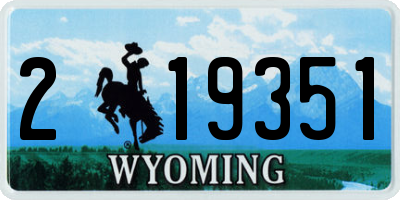WY license plate 219351