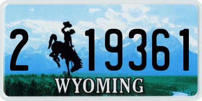 WY license plate 219361
