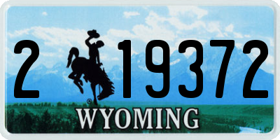 WY license plate 219372