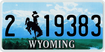 WY license plate 219383