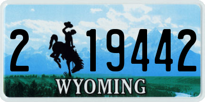 WY license plate 219442
