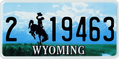 WY license plate 219463