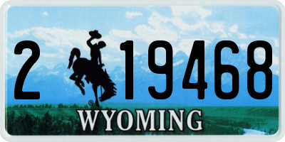 WY license plate 219468
