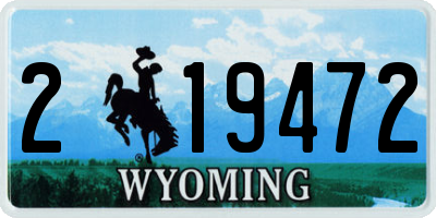 WY license plate 219472