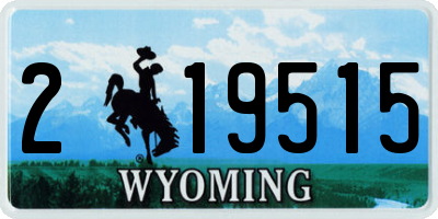 WY license plate 219515