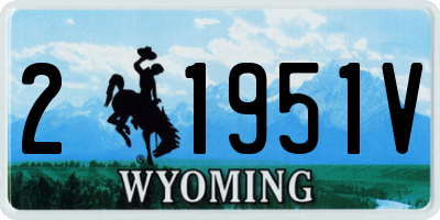 WY license plate 21951V
