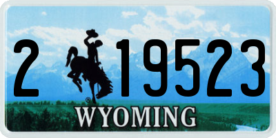 WY license plate 219523