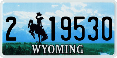 WY license plate 219530