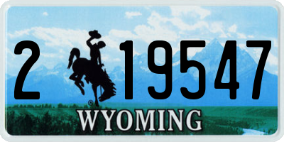 WY license plate 219547