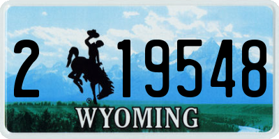 WY license plate 219548