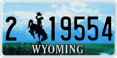 WY license plate 219554