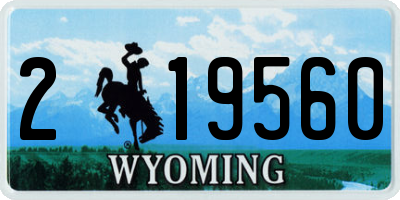 WY license plate 219560